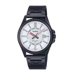 Casio Black and Silver Watch with Red Details